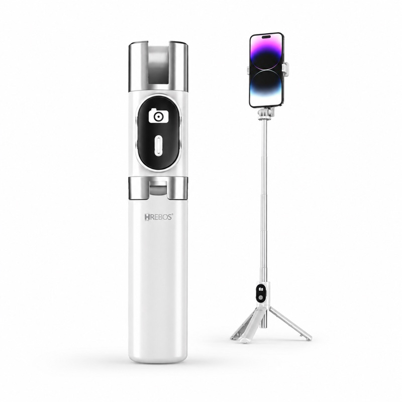 Bastão de Selfie Tripé Portátil Retrátil Bluetooth 73cm HRebos Premium para Celular iPhone Android