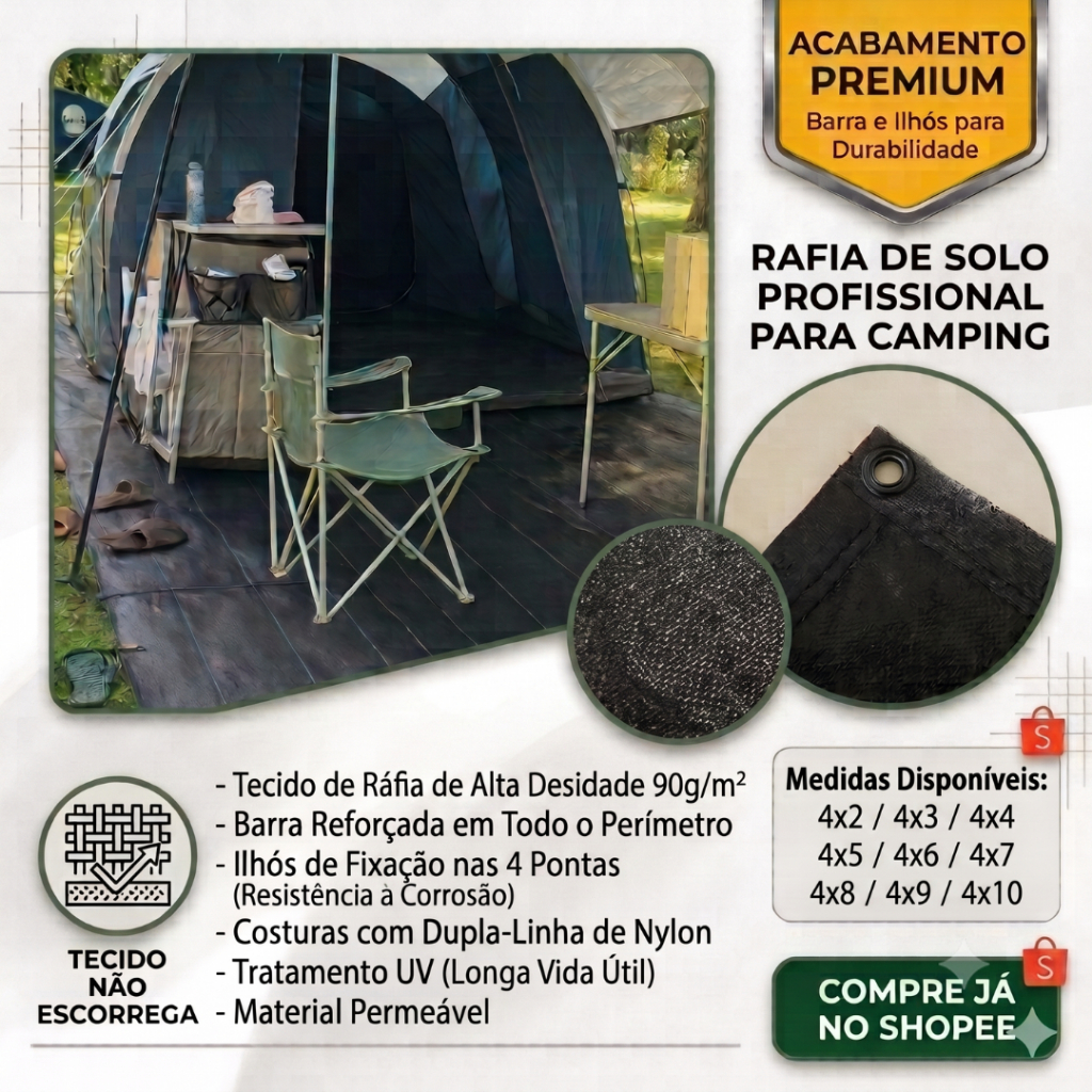 Rafia de solo para barraca de camping acampamento varias medidas