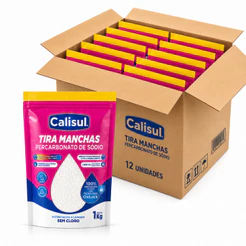 Kit 12 Percarbonato 100% Puro Tira Manchas Roupas Brancas e Coloridas Caixa Fechada Revenda