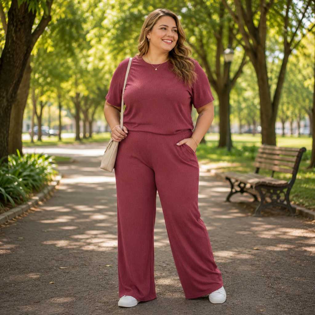 Conjunto Ana Ruga 💕 Pantalona Fashion + Blusa Leve 🌼 Conforto e Estilo