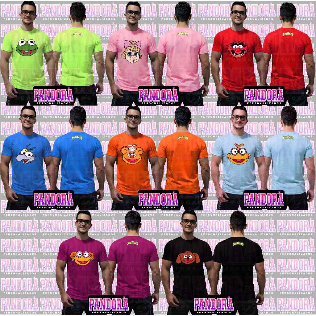 CAMISETA MUPPETS PERSONAGENS PERSONALIZADA E DIVERTIDOS EM TAMANHO INFANTIL E ADULTO