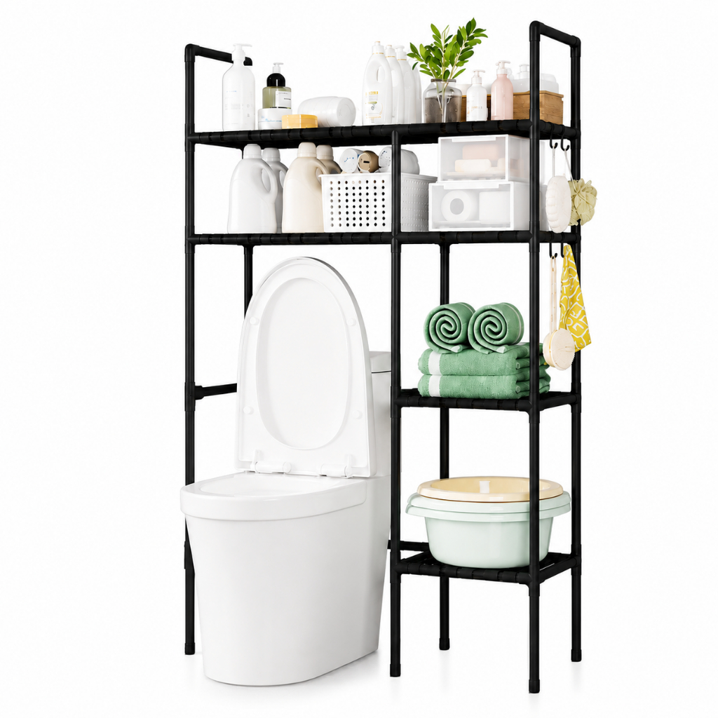 Estante Rack Para Banheiro Multiuso 4 Prateleiras Lavanderia Organizador Reforçado