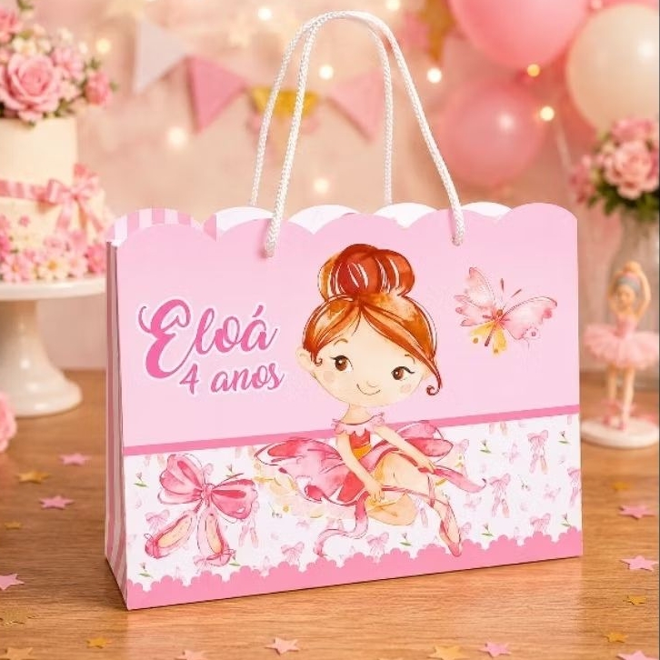 Sacolinha Personalizada Bailarina Lembrancinha Festa Aniversário