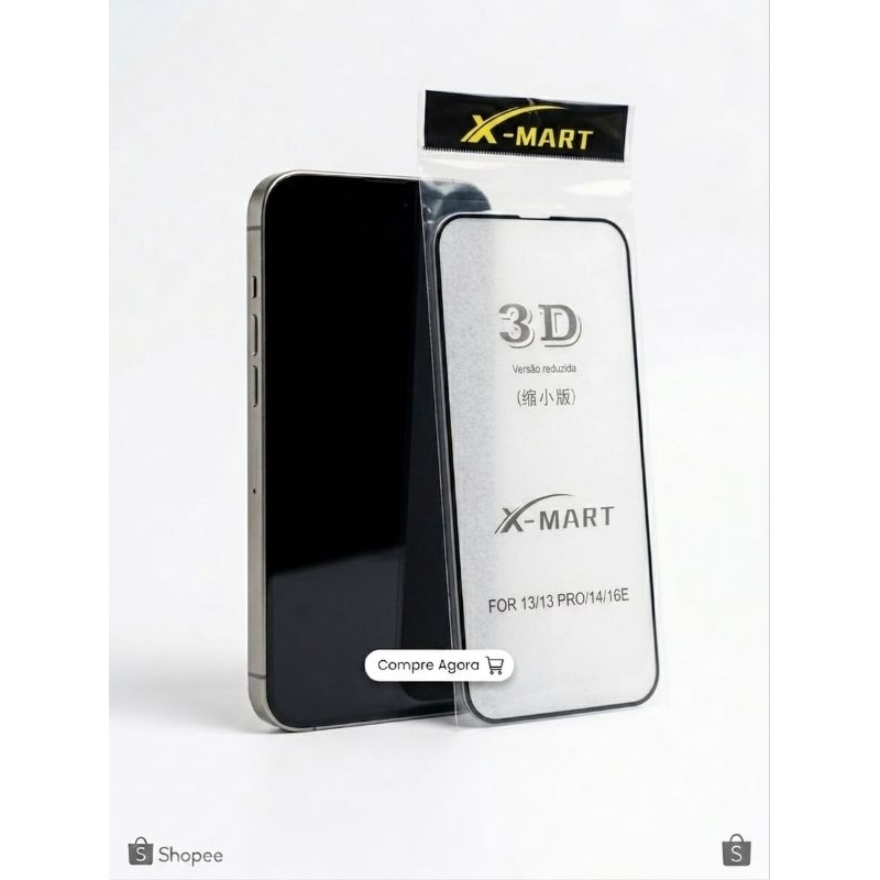 Película de Vidro 3D X-MART para iPhone 13 / 13 Pro / 14 / 16E – Proteção Premium