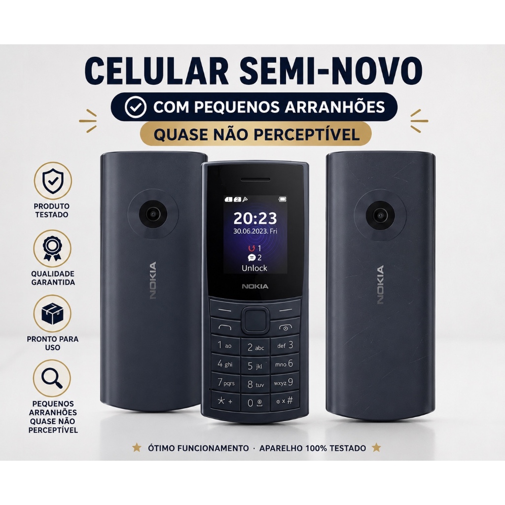 Celular Usado Semi- Novo  Nokia 110 4G Dual Chip Celular Com Detalhes Conferir Detalhes Na Descrição Do Produto