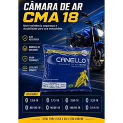 Câmara de Ar Canello CMA 18 2mm Diant/ Tras ARO 18 CG Titan Fan Factor Ybr Start Cargo125 150 160