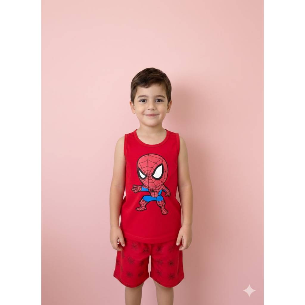Pijama Masculino Infantil Regata de Personagem Estampado