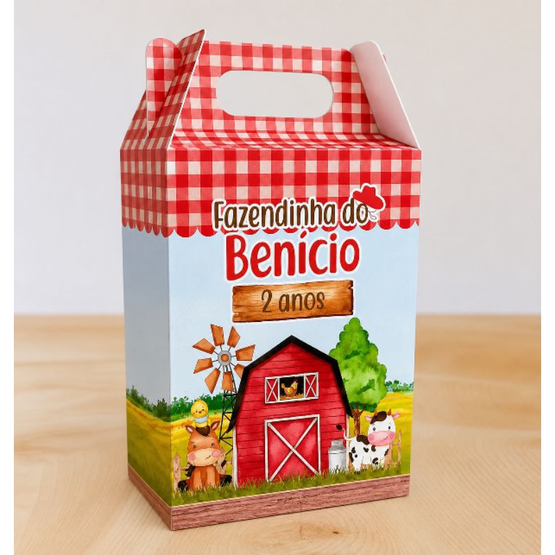 Caixa Maletinha Personalizadas Fazendinha Menino / Menina / Lembrancinha / Festa Infantil / Aniversário