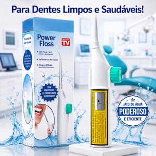 Limpador Dental Higiene Bucal Jato de Água Irrigador Oral Power Floss Dentes Gengiva Manual