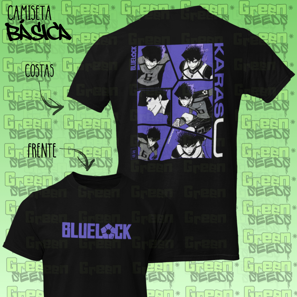 Camiseta Básica Tabito Karasu Camisa Blue Lock Anime Blusa 100% algodão Futebol Geek Estampada Mangá  Adulto E Infantil