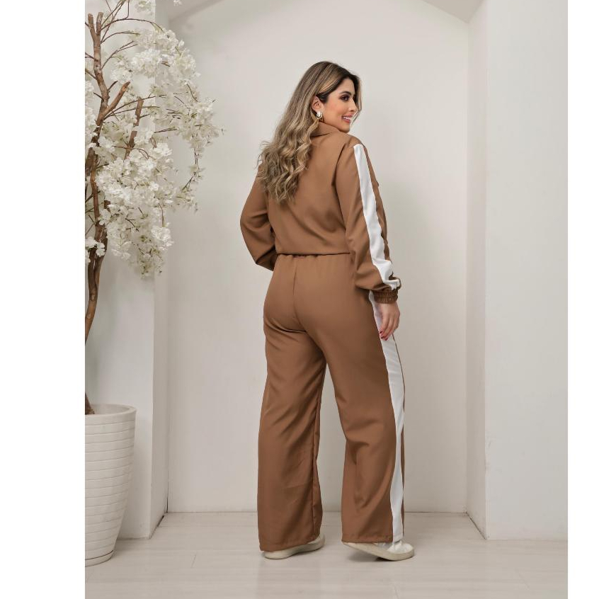 Conjunto Feminino Sensorial Marrante Calça Pantalona com Listra Lateral — imagem 2 de 2