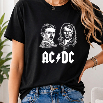 Camiseta Engraçada Casual Banda Rock Fisica AC DC Divertida Estampada Feminina Masculina Algodão Unissex Estilosa