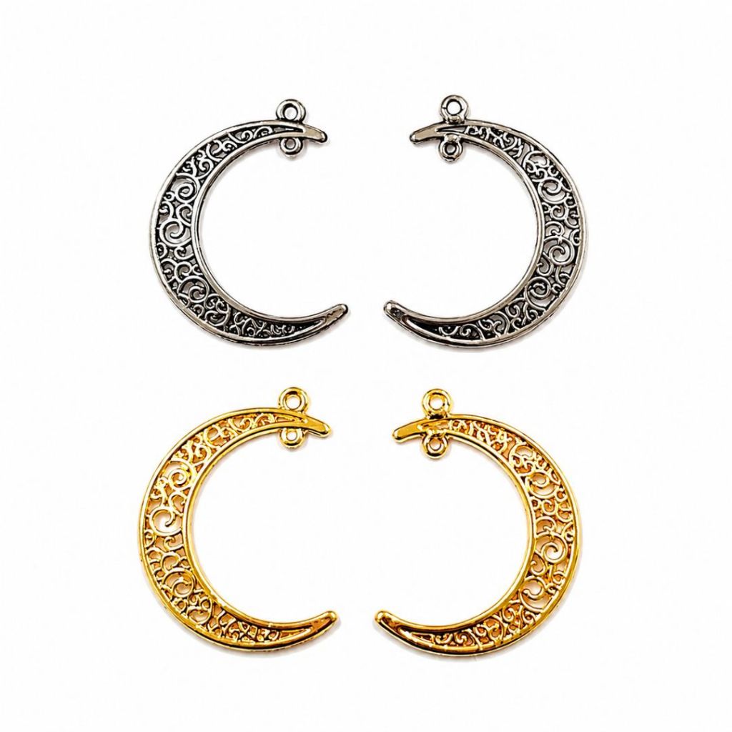 Pingente Lua Metal Resistente Para Colar Artesanato Bijuteria Acessório Delicado