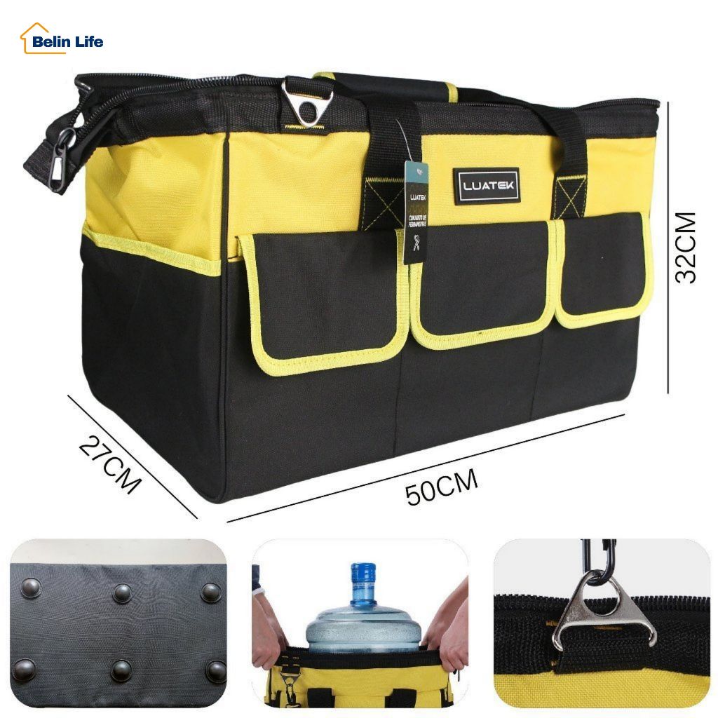 Bolsa para Ferramentas Grande Reforçada Impermeável 50cm Tecido Oxford Mala Orga