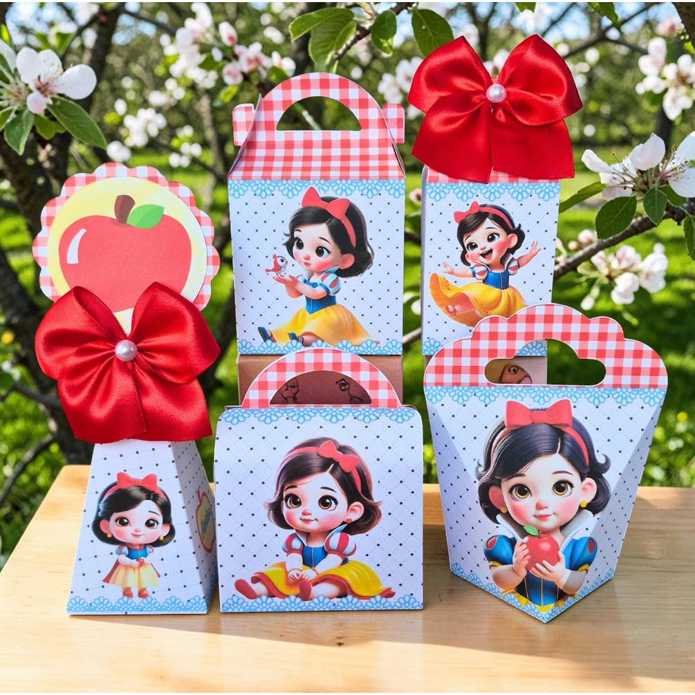 15 Caixinhas Branca de Neve Baby Personalizadas - Kit Lembrancinha Festa Infantil Princesa Decoração