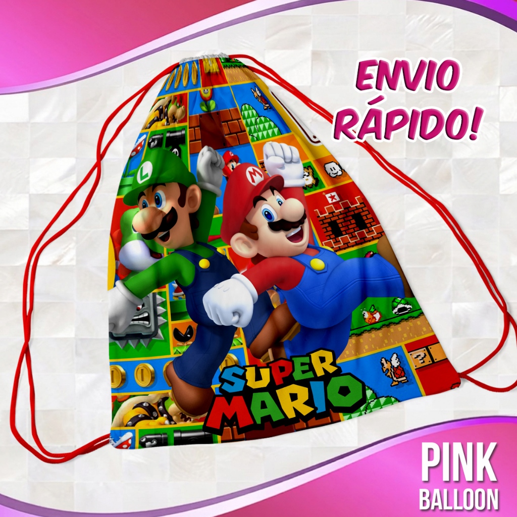 MOCHILINHA SUPER MARIO 1 (ENVIO RÁPIDO) - SACOLINHA LEMBRANCINHA NÃO PERSONALIZADA