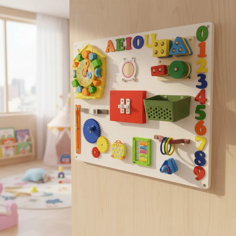Painel Sensorial Montessori para Crianças Prancha Educativa e Interativa Brinquedo Montessori