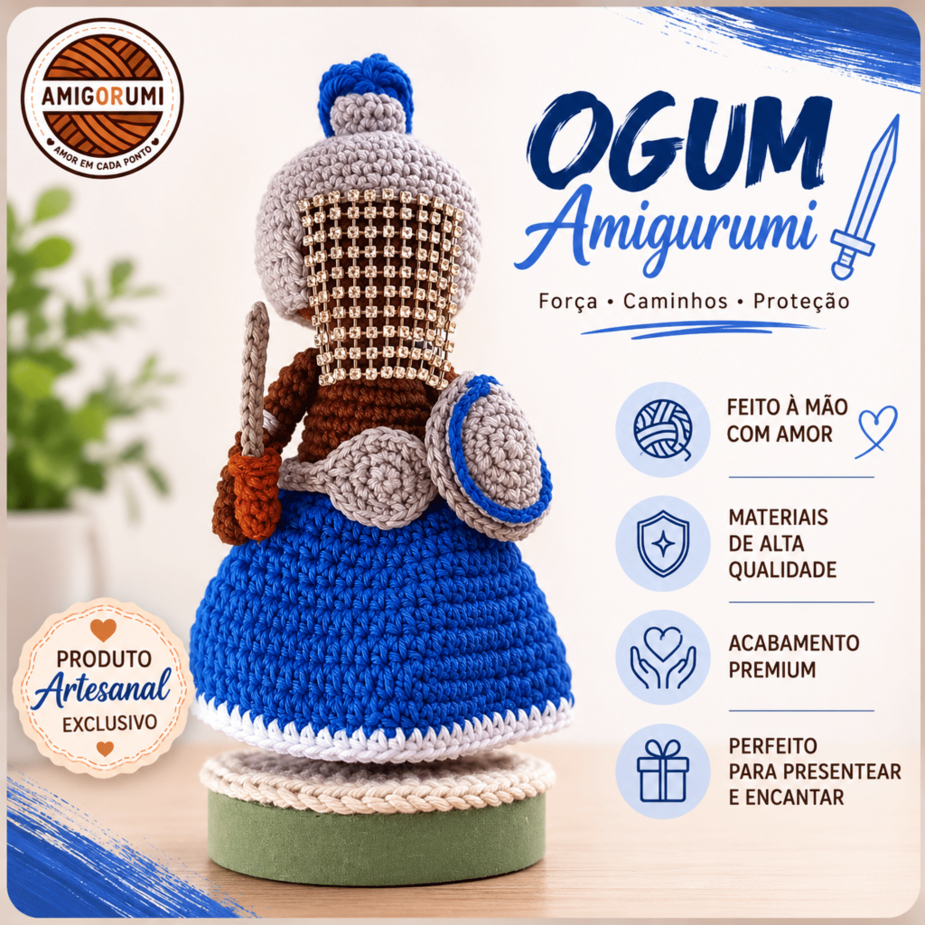 🛡️ Ogum Amigurumi Artesanal – Feito à Mão