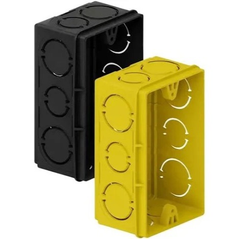 Kit 50 Caixinhas De Luz Amarela/Preta 4x2 De Embutir - Reforma>Construção>Casa