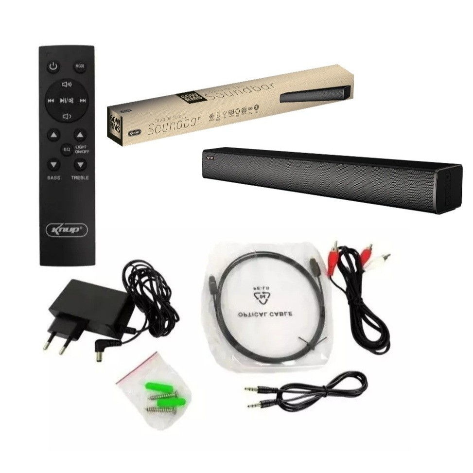 Soundbar para TV PC Bluetooth 60W RMS Caixa de Som HDMI Óptico P2 RCA Potente 90cm Preta · foto 2