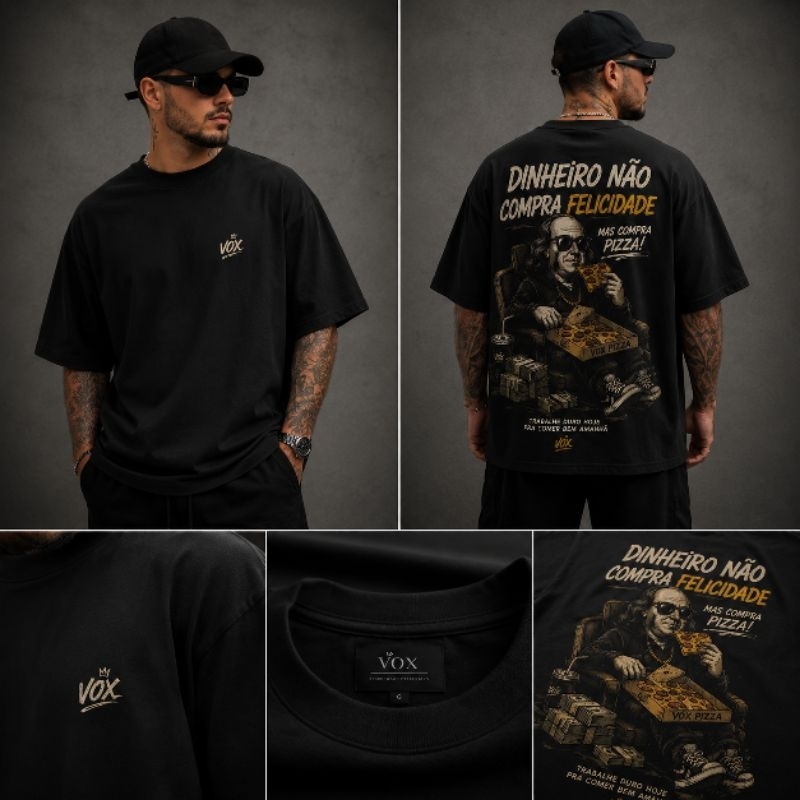 Camiseta Oversized Masculina Premium VOX Suedine 100% Algodão Conforto Máximo Streetwear Exclusiva básica larga