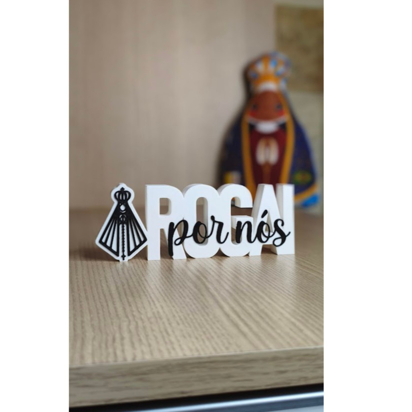 Placa Decorativa Nossa Senhora Aparecida Rogai por Nós | Presente Católico Decorativo Enfeite Religioso