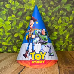CHAPÉU DE FESTA TOY STORY WOODY E BUZZ PERSONALIZADO COM NOME E IDADE + ELASTICOS GRATIS