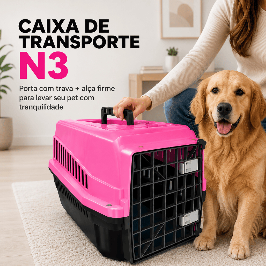 Caixa de Transporte N3 GRANDE Pet Para Cães e Gatos até 7KG ENVIO IMEDIATO