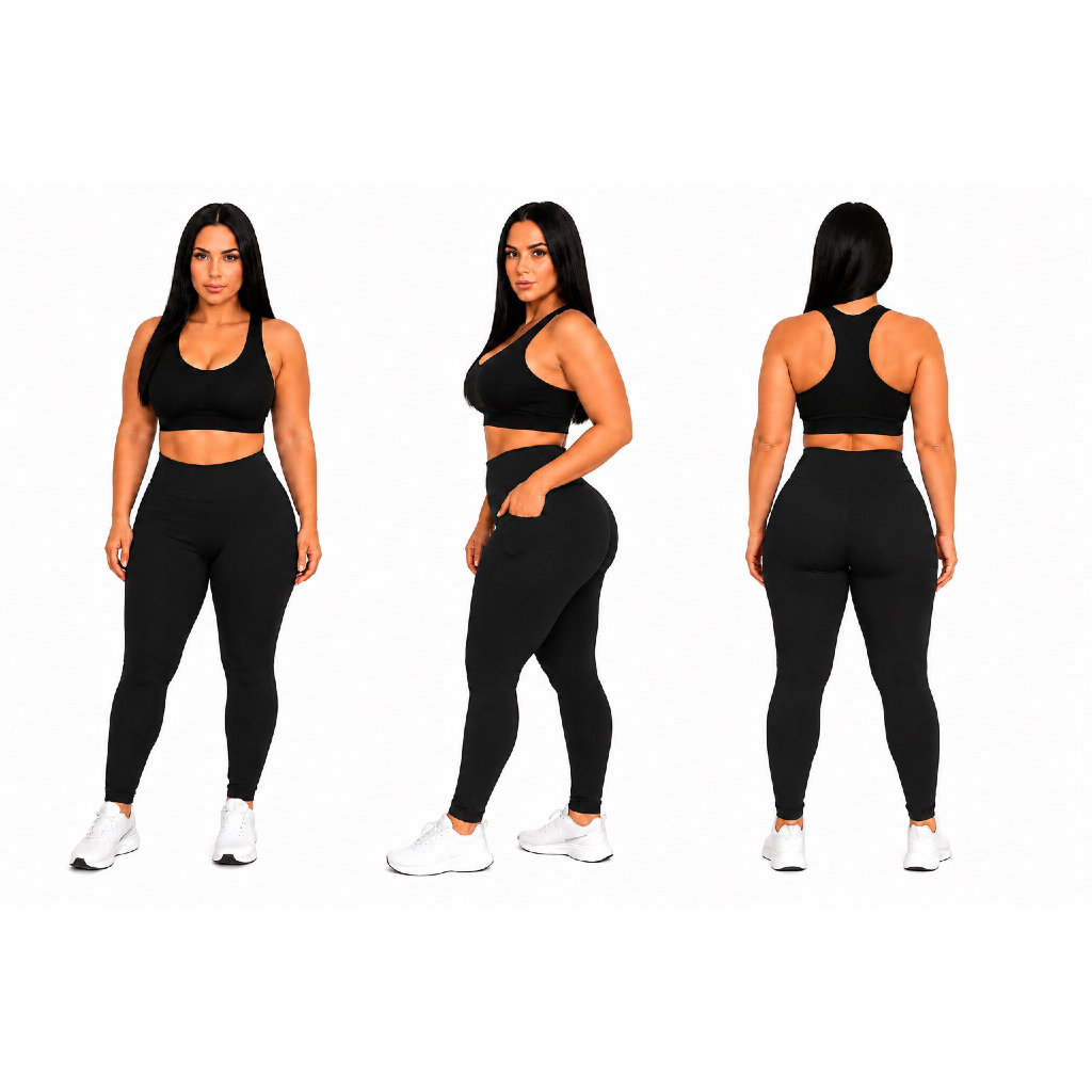 Calça Legging  Fitness Academia | com bolsos laterais | Zero transparência| Cós Alto para exercícios físicos e Dia a dia