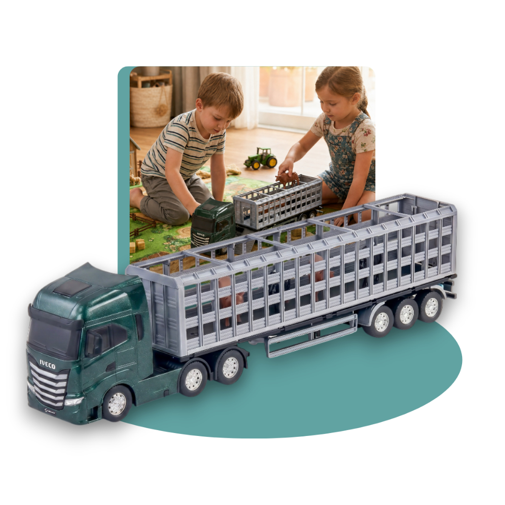 Caminhão Iveco S-Way Boiadeiro Brinquedo Infantil Menino Caminhãozinho Fazenda T