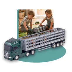 Caminhão Iveco S-Way Boiadeiro Brinquedo Infantil Menino Caminhãozinho Fazenda Transporte Gado Agro