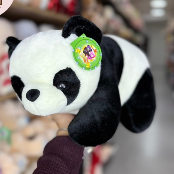 Urso Panda de Pelucia 25cm Premium Fofo Macio Antialérgico Presente Infantil Decoração Quarto Safari