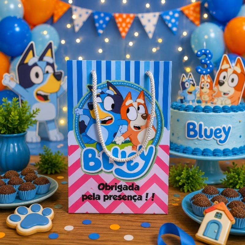 Sacolinha Surpresa Personalizada Lembrancinha Bluey menina - Monte em casa