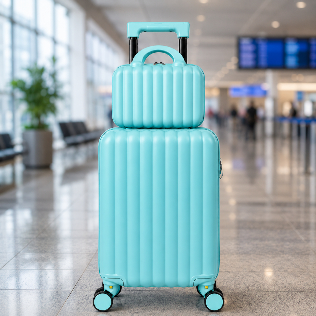 Mala de Bordo Viagem 10Kg USB Rodas Duplas ABS Resistente Cadeado Porta-Copos
