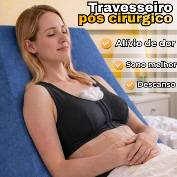 Capa ou Encosto Triangular Travesseiro Espuma Repouso Pós Cirúrgico Silicone Lipo Abdominoplastia