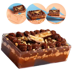 Cake Box Acrílico Retangular com Tampa 500ml Bluestar