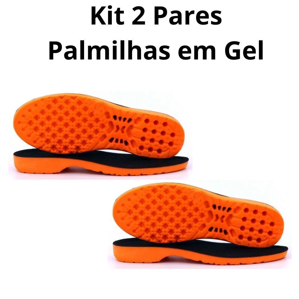 Kit 2 Pares Palmilha Ortopédica em Gel Anti Impacto Confortável para Trabalho