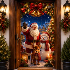 Capa De Porta Decorativa Natal Ano Novo 2027 Painel Decorativo Para Porta