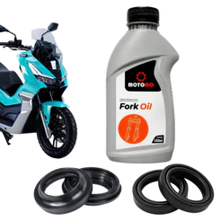 Retentor Bengala + Guarda Pó + Óleo Bengala Fork Oil 10w 500ml Shineray Urban150