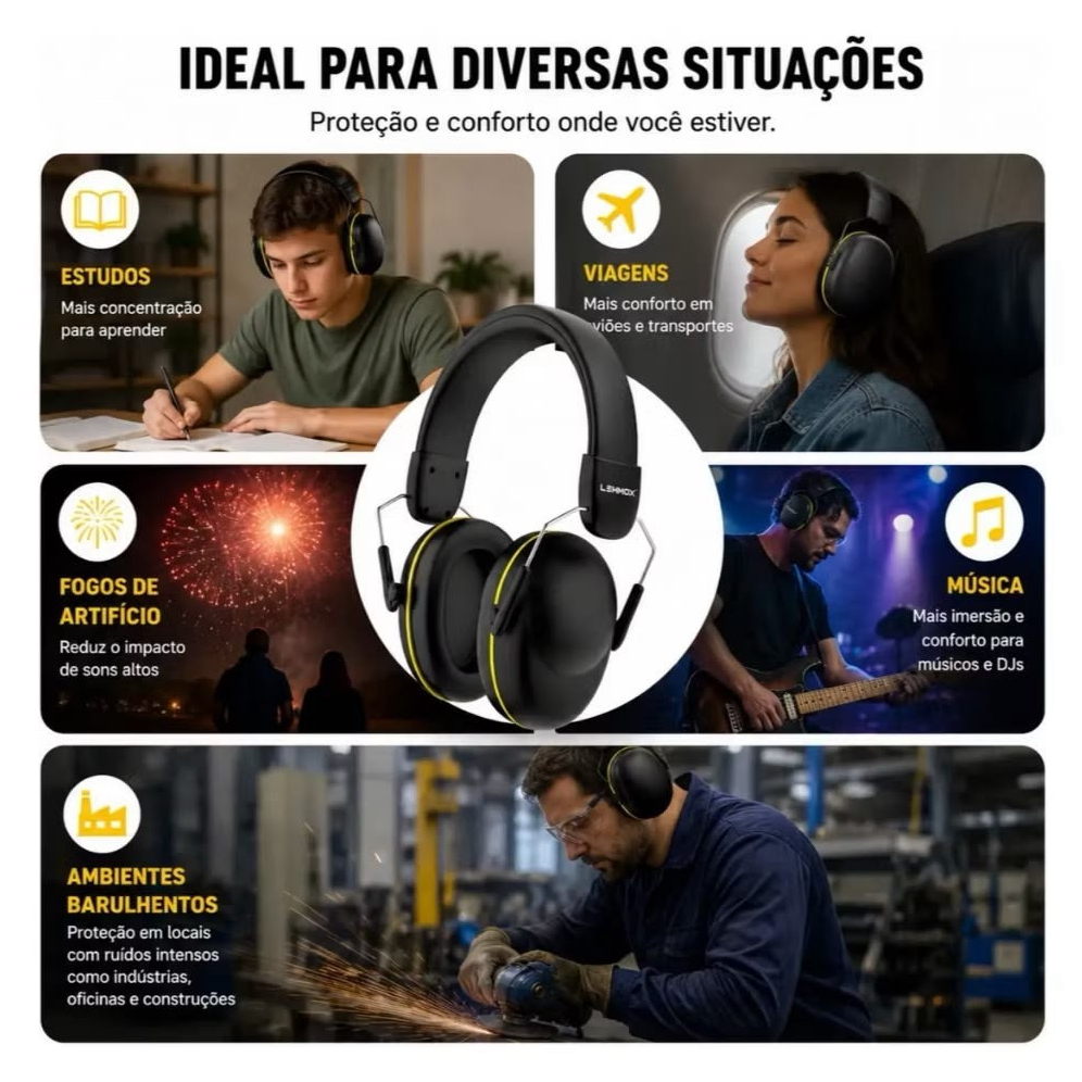 Abafador Ruído Proteção Auricular Concha Autista TDAH Adulto Infantil MCSB — imagem 2 de 2