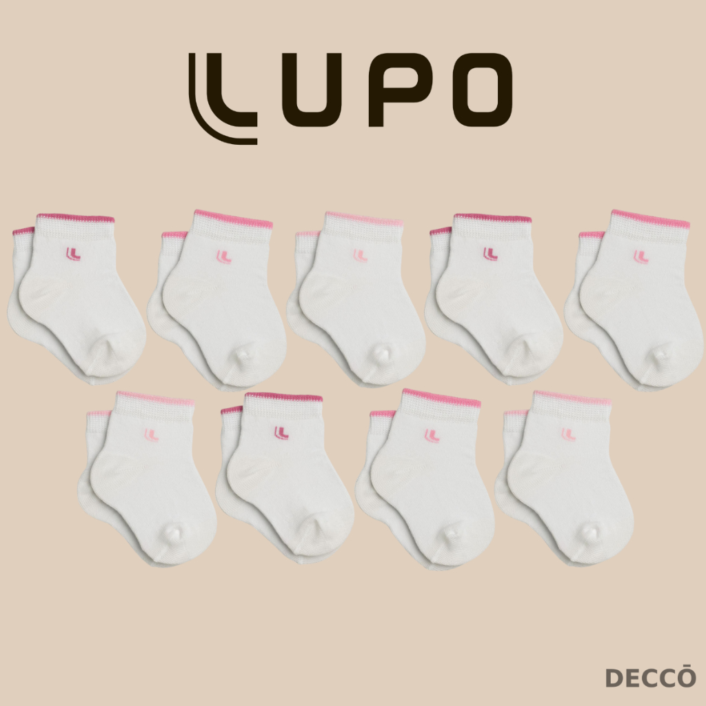 Pacote com 9 Pares Cano Curto Lupo Bebe Crianca Pacote Com Meias Infantil em Algodao