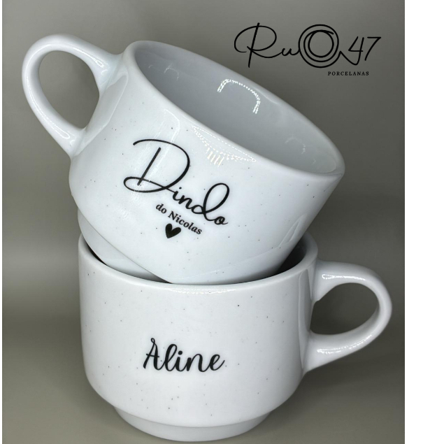 Kit de Xicaras Personalizadas com Nomes Casamento Ou sua arte, logomarcas, festa e eventos