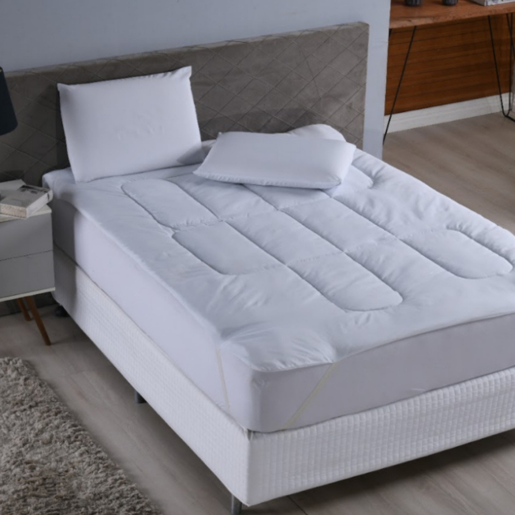 Pillow Top Casal Padrão Queen Protetor de Colchão com Elastico Extra Macio Box