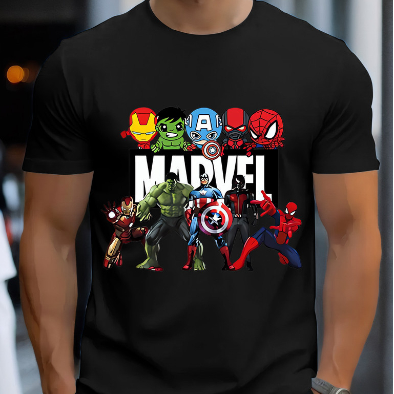 Camiseta Camisa Unissex Marvel Avengers Diversas Estampas Estampa Divertida  100% Algodão