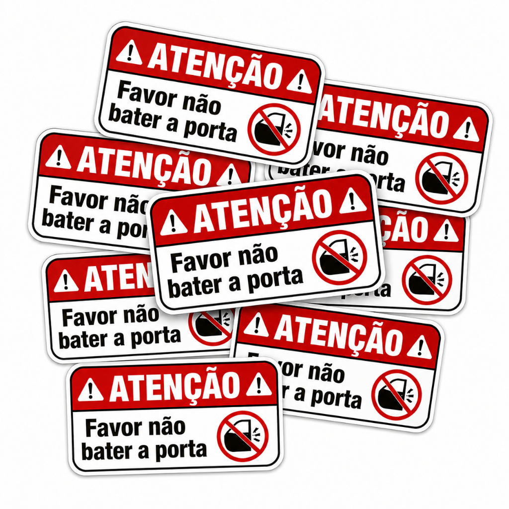 Kit 10 Adesivos Não Bata A Porta Vinil Taxi, Uber, Motorista