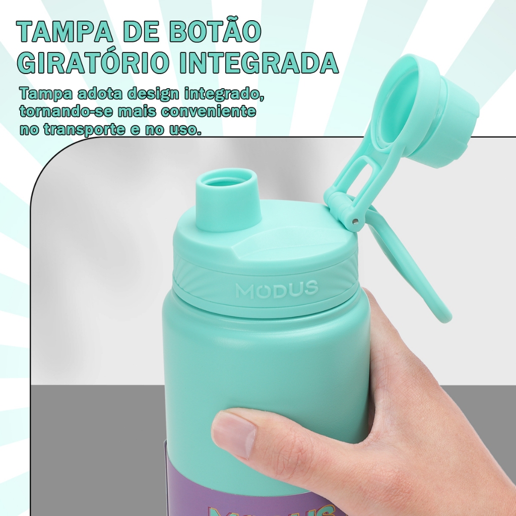 MODUS Garrafa Térmica 750ML Inox Tampa Antivazamento Bico Rosqueável Quente e Frio Academia Viagem · foto 2