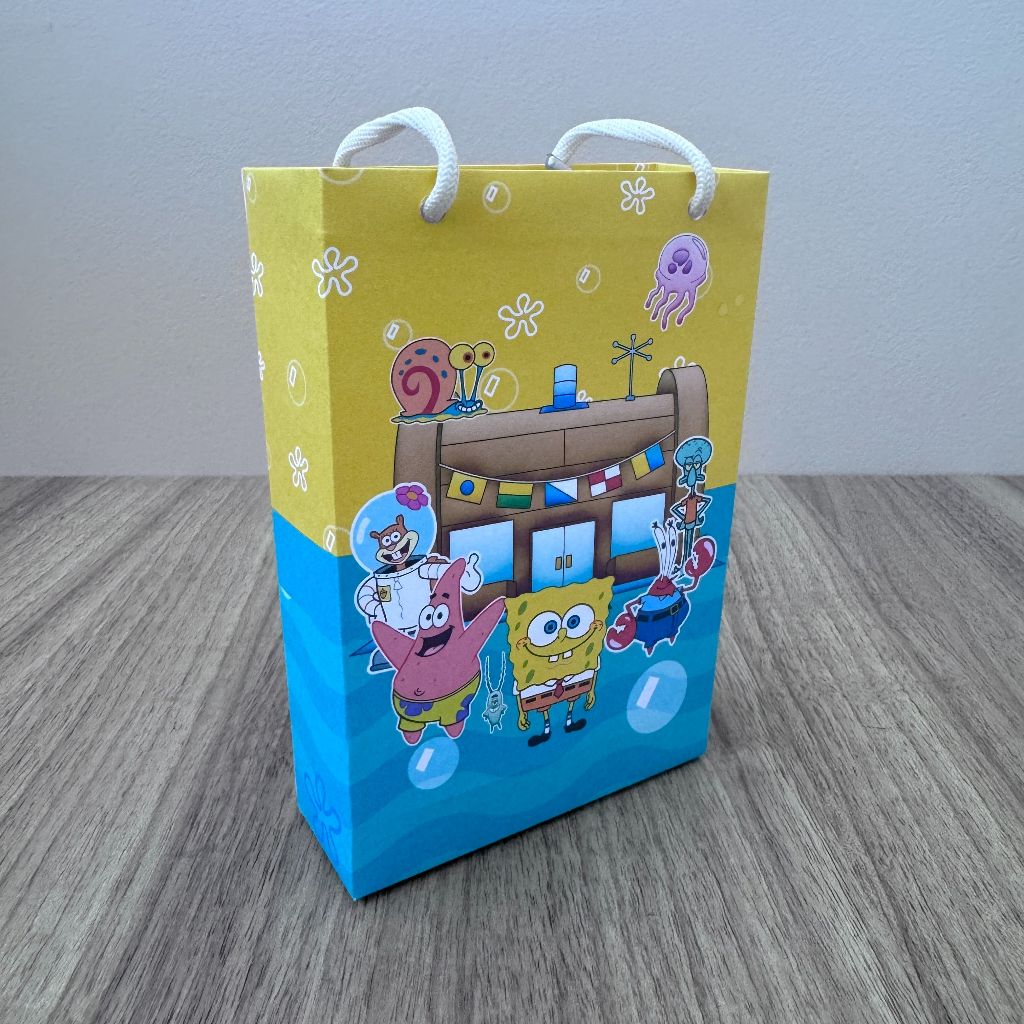 Sacolinha Surpresa Bob Esponja TAMANHO P - sacola lembrancinha Bob Esponja, festa do Bom esponja