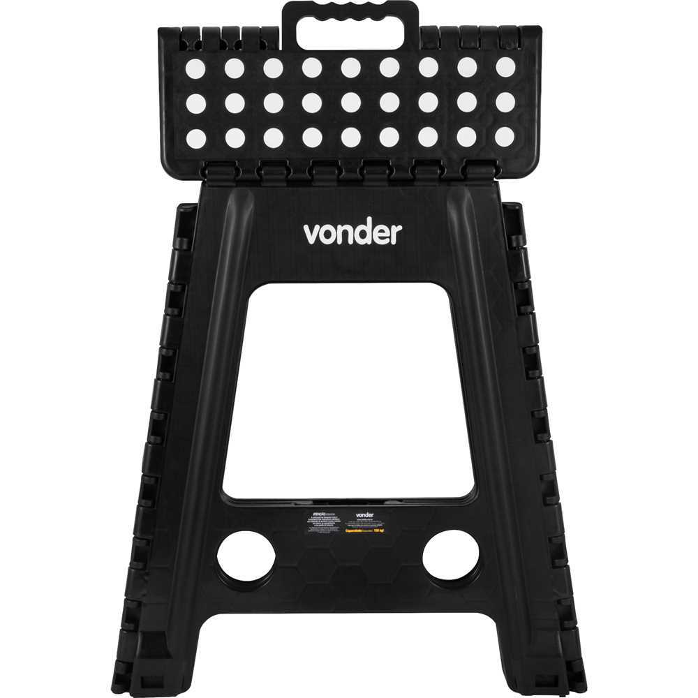 Banqueta Plástica Dobrável Vonder Antiderrapante 150kg 220mm e 450mm Preta ou Transparente · foto 2