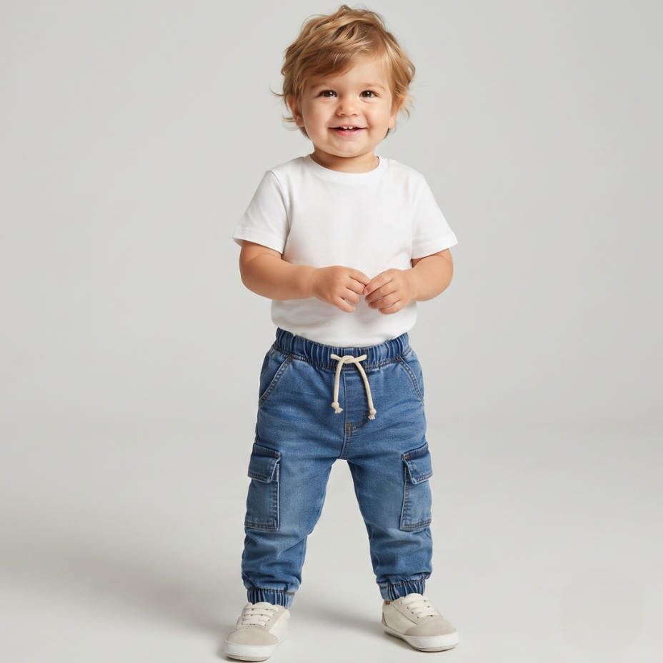 Calça jeans bebe menino com elastano Tam  P M e G