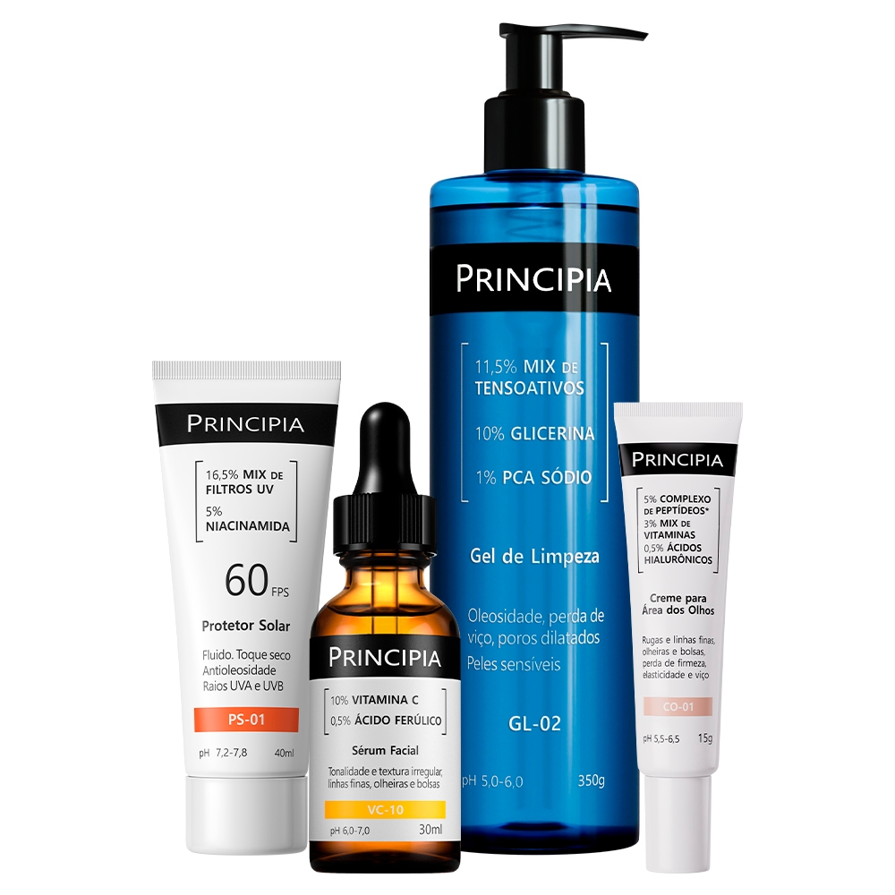 Principia Kit Rotina Olhos GL-02 + CO-01 + VC-10 + PS-01 60
